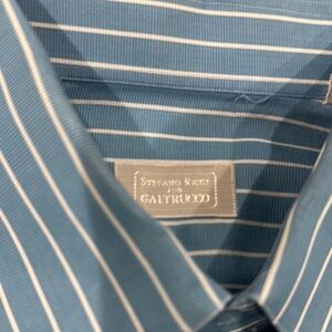 Stefano Ricci Teal and White Striped Dress Shirt